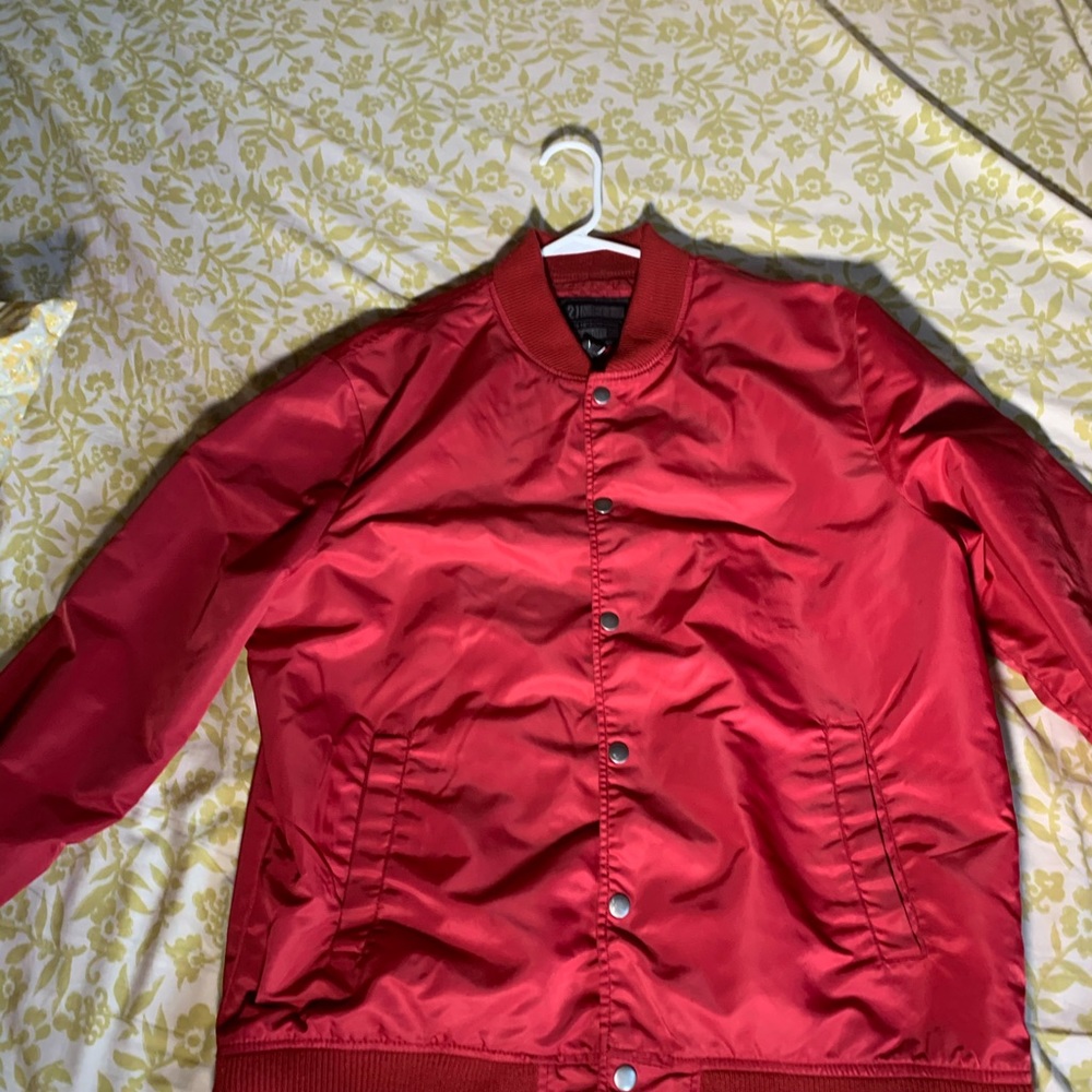 Men’s red bomber jacket